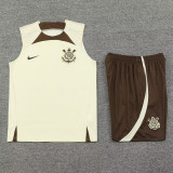 2024-25 Corinthians Beige Tank top and shorts suit