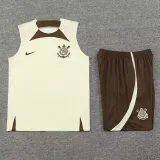 2024-25 Corinthians Beige Tank top and shorts suit