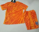 2024-25 England Orange GoalKeeper Kids Soccer Jersey