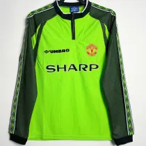 1998-1999 Man Utd Green Goalkeeper Long Sleeve Retro Soccer Jersey (长袖)