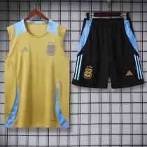 2024-25 Argentina Earthy Gold Tank top and shorts suit