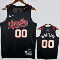 2023-24 Trail Blazers HENDERSON #00 Black City Edition Top Quality Hot Pressing NBA Jersey