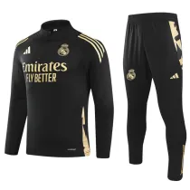 2024-25 RMA Black Half Pull Tracksuit (半拉链)