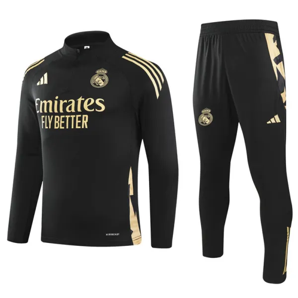 2024-25 RMA Black Half Pull Tracksuit (半拉链)