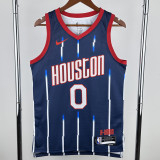 2022-23 Rockets WESTBROOK #0 Royal blue City Edition Top Quality Hot Pressing NBA Jersey
