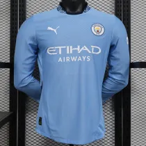 2024-25 Man City Home Long Sleeve Player Version Soccer Jersey (长袖球员)