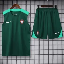 2024-25 Portugal Green Tank top and shorts suit