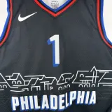 2020-21 76ERS HARDEN #1 Black City Edition Top Quality Hot Pressing NBA Jersey