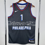 2020-21 76ERS HARDEN #1 Black City Edition Top Quality Hot Pressing NBA Jersey