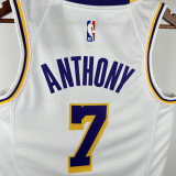 2022-23 Lakers ANTHONY #7 White Top Quality Hot Pressing NBA Jersey(圆领)