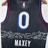 2020-21 76ERS MAXEY #0 Black City Edition Top Quality Hot Pressing NBA Jersey