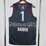 2020-21 76ERS HARDEN #1 Black City Edition Top Quality Hot Pressing NBA Jersey