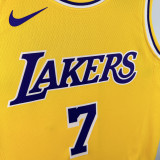 2022-23 Lakers ANTHONY #7 Yellow Top Quality Hot Pressing NBA Jersey(圆领)