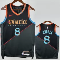2023-24 Wizards AVDIJA #8 Black City Edition Top Quality Hot Pressing NBA Jersey