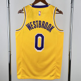 2022-23 Lakers WESTBROOK #0 Yellow Top Quality Hot Pressing NBA Jersey(圆领)