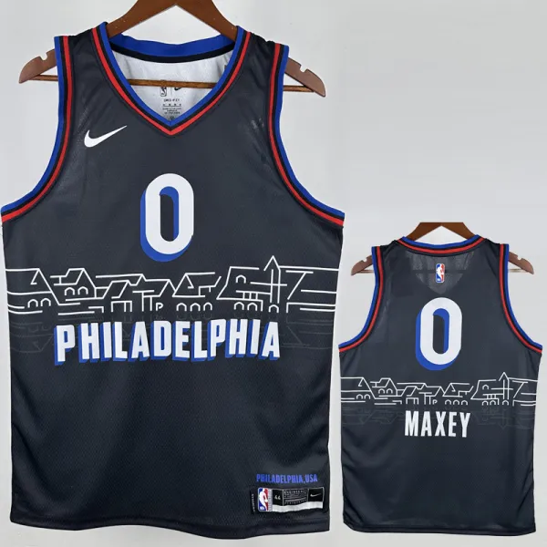 2020-21 76ERS MAXEY #0 Black City Edition Top Quality Hot Pressing NBA Jersey