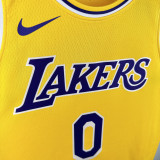 2022-23 Lakers WESTBROOK #0 Yellow Top Quality Hot Pressing NBA Jersey(圆领)