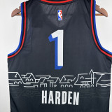 2020-21 76ERS HARDEN #1 Black City Edition Top Quality Hot Pressing NBA Jersey