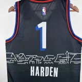 2020-21 76ERS HARDEN #1 Black City Edition Top Quality Hot Pressing NBA Jersey