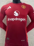 2024-25 Man Utd Home Long Sleeve Player Version Soccer Jersey (长袖球员)