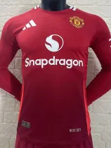 2024-25 Man Utd Home Long Sleeve Player Version Soccer Jersey (长袖球员)