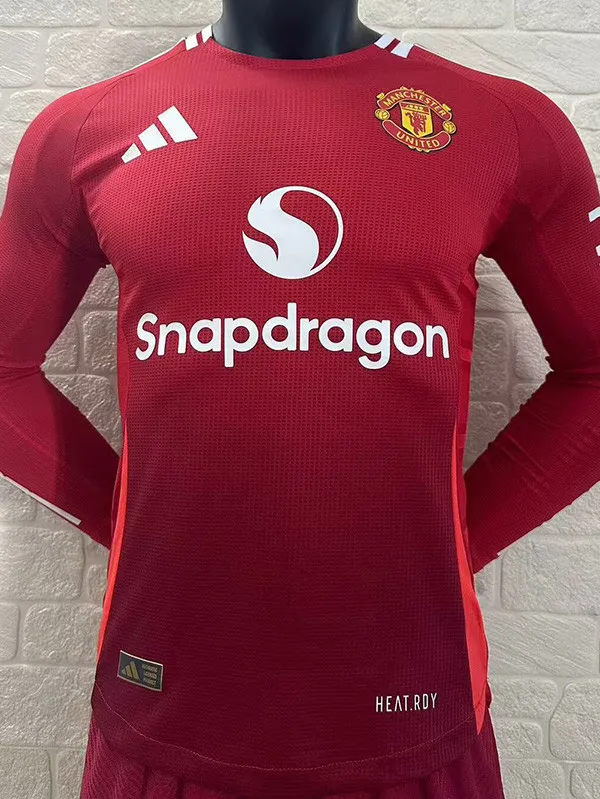 2024-25 Man Utd Home Long Sleeve Player Version Soccer Jersey (长袖球员)