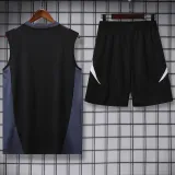 2024-25 Man Utd Black Tank top and shorts suit