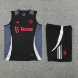 2024-25 Man Utd Black Tank top and shorts suit