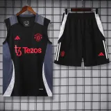 2024-25 Man Utd Black Tank top and shorts suit