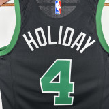 2022-23 Celtics HOLIDAY #4 Black Top Quality Hot Pressing NBA Jersey (Trapeze Edition) 飞人版