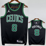 2022-23 Celtics PORZINGIS #8 Black Top Quality Hot Pressing NBA Jersey (Trapeze Edition) 飞人版