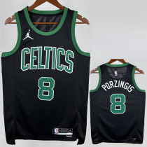2022-23 Celtics PORZINGIS #8 Black Top Quality Hot Pressing NBA Jersey (Trapeze Edition) 飞人版