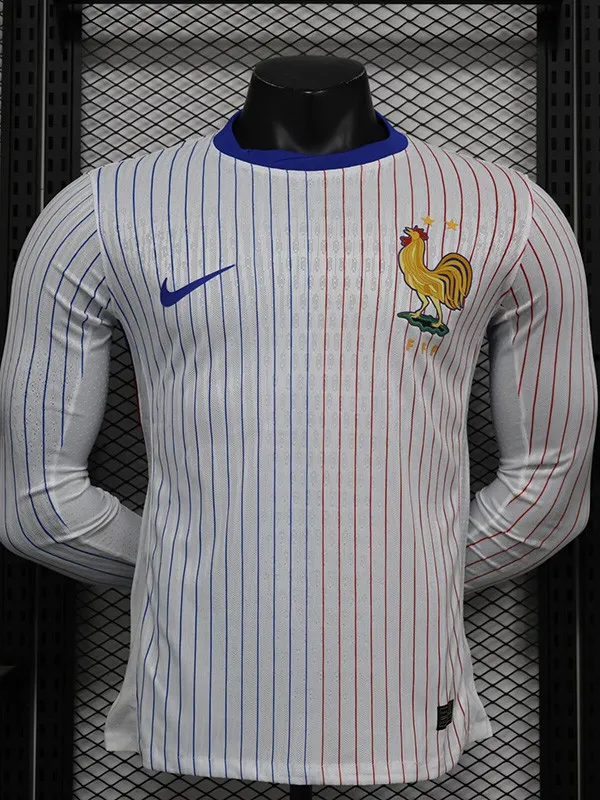 2024-25 France Away Long Sleeve Player Version Soccer Jersey (长袖球员)
