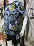 2024-25 Brazil Black Grey Special Edition Kids Soccer Jersey (耶稣灰黑)