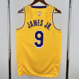 2022-23 Lakers JAMES JR. #9 Yellow Top Quality Hot Pressing NBA Jersey(圆领)