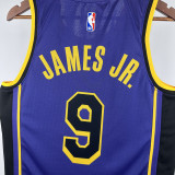 2022-23 LAKERS JAMES JR. #9 Purple Top Quality Hot Pressing NBA Jersey (Trapeze Edition) 飞人版