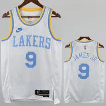 2022-23 Lakers JAMES JR. #9 White Retro Top Quality Hot Pressing NBA Jersey