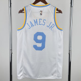 2022-23 Lakers JAMES JR. #9 White Retro Top Quality Hot Pressing NBA Jersey