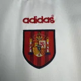 1996 Spain Away White Retro Soccer Jersey