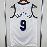 2022-23 LAKERS JAMES JR. #9 White City Edition Top Quality Hot Pressing NBA Jersey