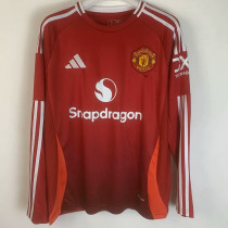 2024-25 Man Utd Home Long Sleeve Soccer Jersey (长袖)