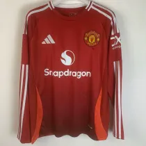 2024-25 Man Utd Home Long Sleeve Soccer Jersey (长袖)