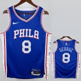 2022-23 76ERS GEORGE #8 Blue Top Quality Hot Pressing NBA Jersey (V领）