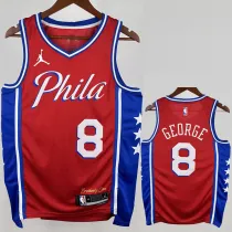 2022-23 76ERS GEORGE #8 Red Top Quality Hot Pressing NBA Jersey (Trapeze Edition) 飞人版