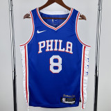 2022-23 76ERS GEORGE #8 Blue Top Quality Hot Pressing NBA Jersey (V领）