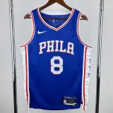 2022-23 76ERS GEORGE #8 Blue Top Quality Hot Pressing NBA Jersey (V领）