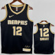 2023-24 Grizzlies MORANT #12 Black Glory Edition Top Quality Hot Pressing NBA Jersey 荣耀版