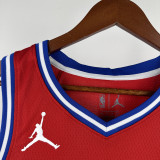 2022-23 76ERS GEORGE #8 Red Top Quality Hot Pressing NBA Jersey (Trapeze Edition) 飞人版