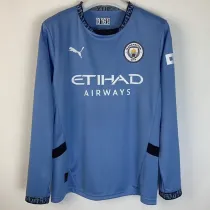 2024-25 Man City Home Long Sleeve Soccer Jersey (长袖)