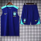 2024-25 Brazil Blue Tank top and shorts suit